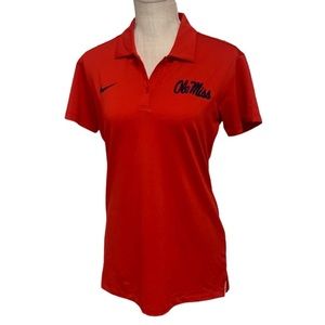 NIKE Ole Miss Red Dri-Fit Polo Shirt